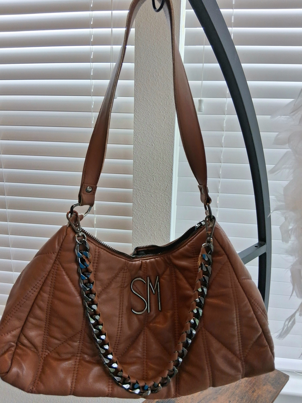 Steve Madden Quilted Shoulder Bag in Tan